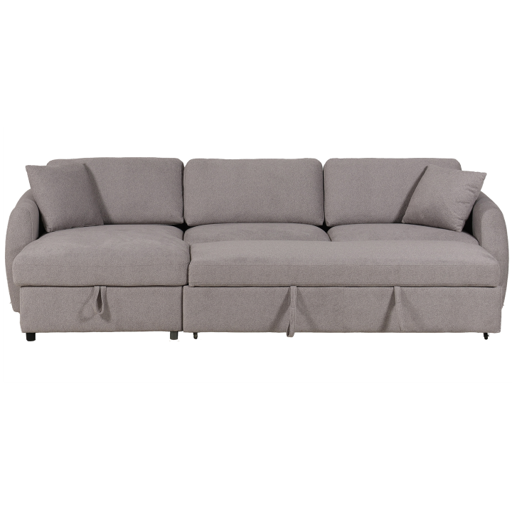 Salon d'angle gauche convertible Whisper gris clair