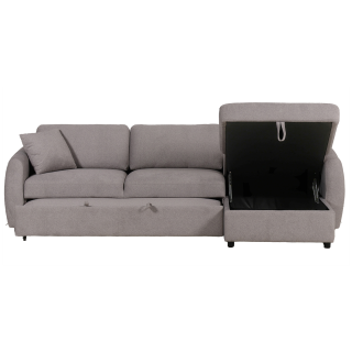 Salon d'angle gauche convertible Whisper gris clair