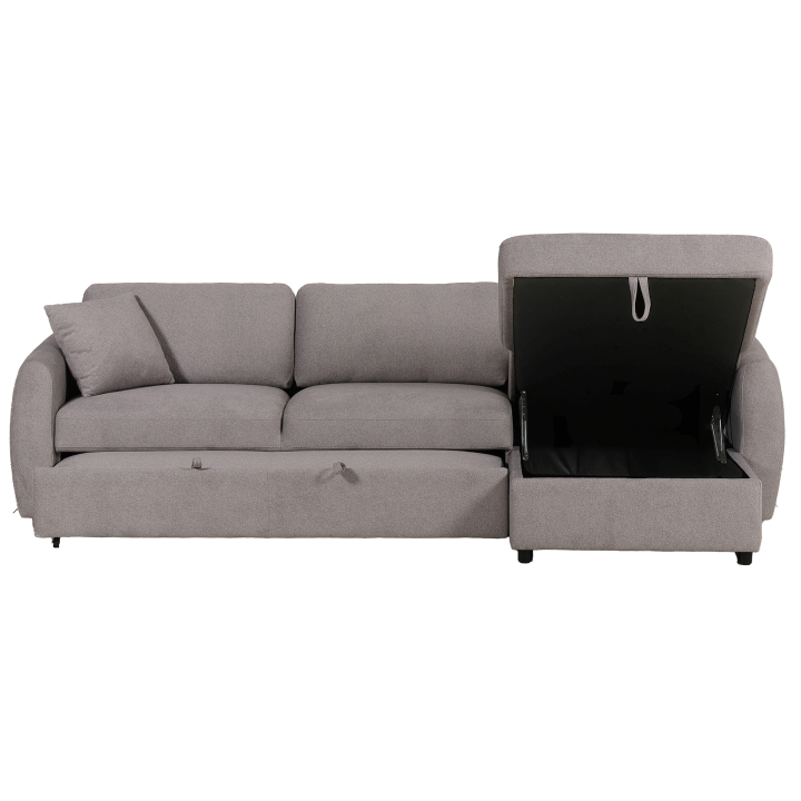 Salon d'angle gauche convertible Whisper gris clair