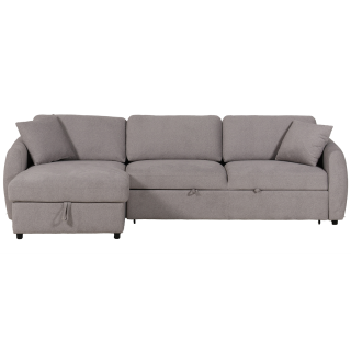 Salon d'angle gauche convertible Whisper gris clair