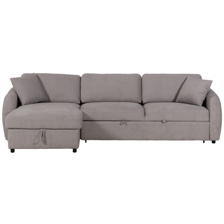 Salon d'angle gauche convertible Whisper gris clair