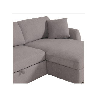 Salon d'angle gauche convertible Whisper gris clair