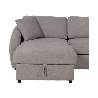 Salon d'angle gauche convertible Whisper gris clair