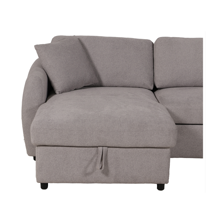 Salon d'angle gauche convertible Whisper gris clair