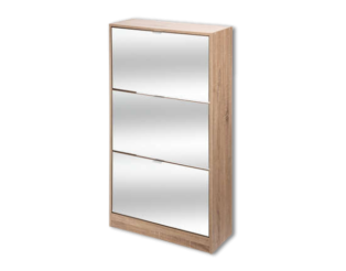 Meuble  à chaussures 167822 miroir/bois foncé