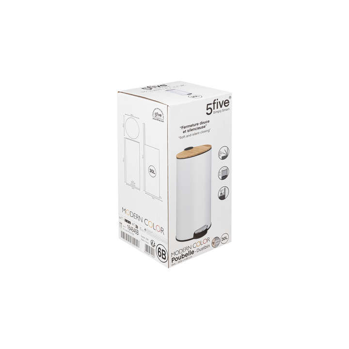 Poubelle Modern 30L blanc