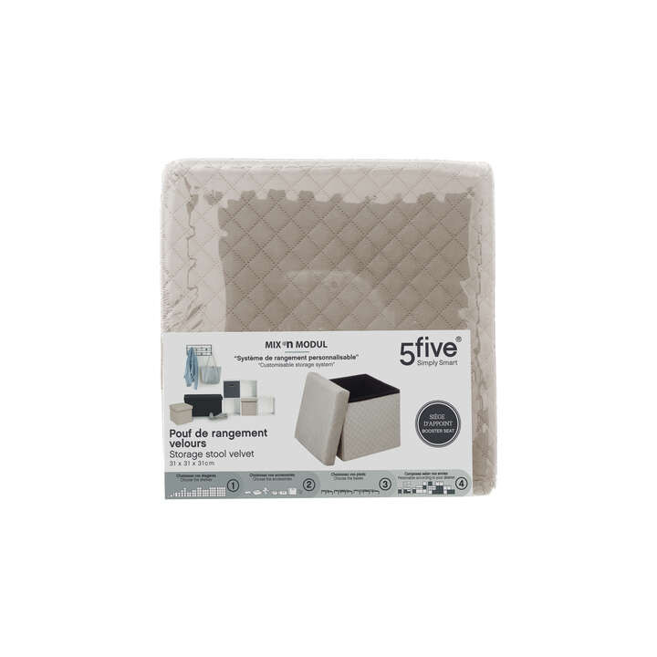 Pouf pliant 167845G lin