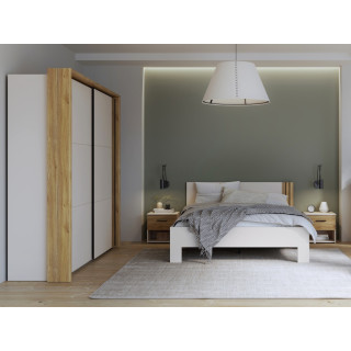 Chambre à coucher Waikato (armoire + passe partout + Lit 160x200 cm +2 chevets)