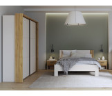Chambre à coucher Waikato (armoire + passe partout + Lit 160x200 cm +2 chevets)