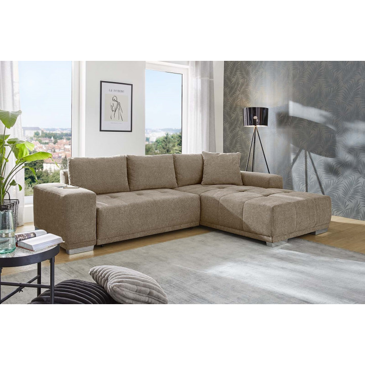 Salon convertible Luciano marron clair