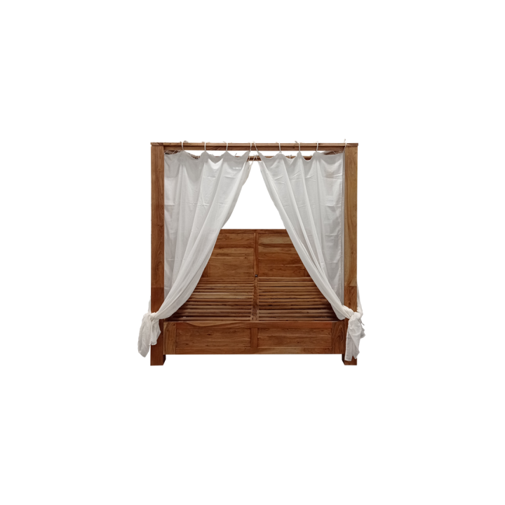 Lit à baldaquin 180x200 Marius bois d'acacia