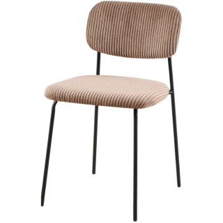 LOLA - Chaise  velours beige
