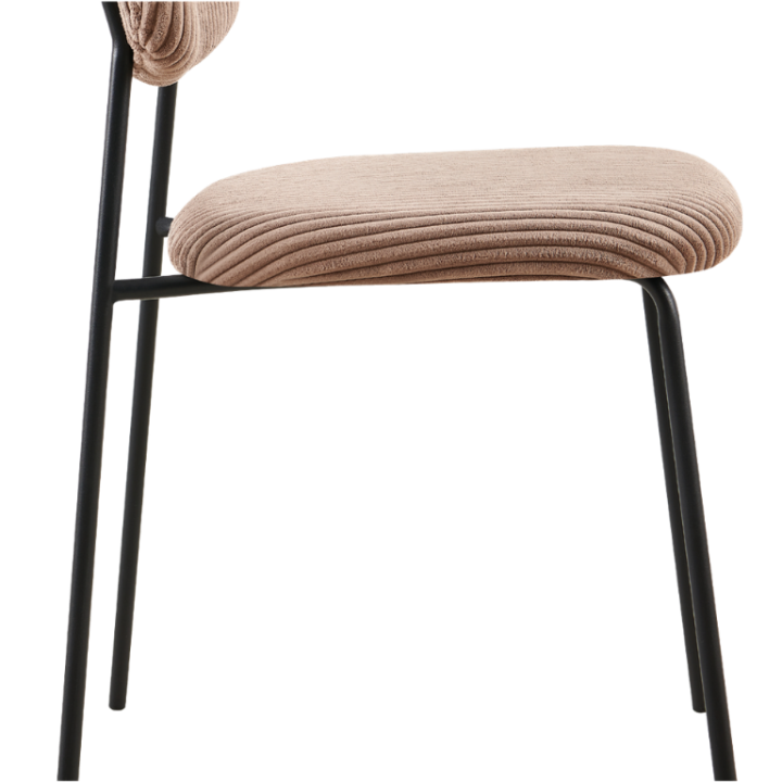 LOLA - Chaise  velours beige