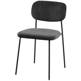 LOLA - Chaise velours cotelé gris