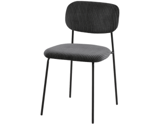 LOLA - Chaise velours cotelé gris