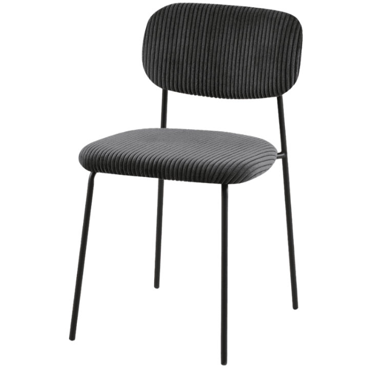 LOLA - Chaise velours cotelé gris
