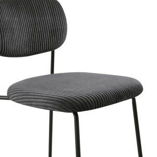 LOLA - Chaise velours cotelé gris