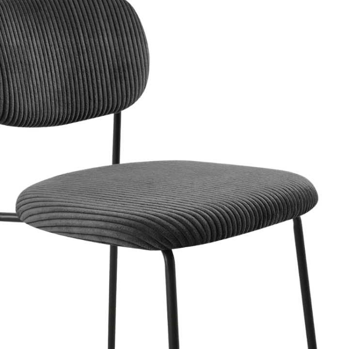 LOLA - Chaise velours cotelé gris