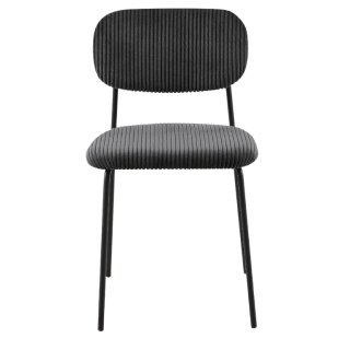 LOLA - Chaise velours cotelé gris