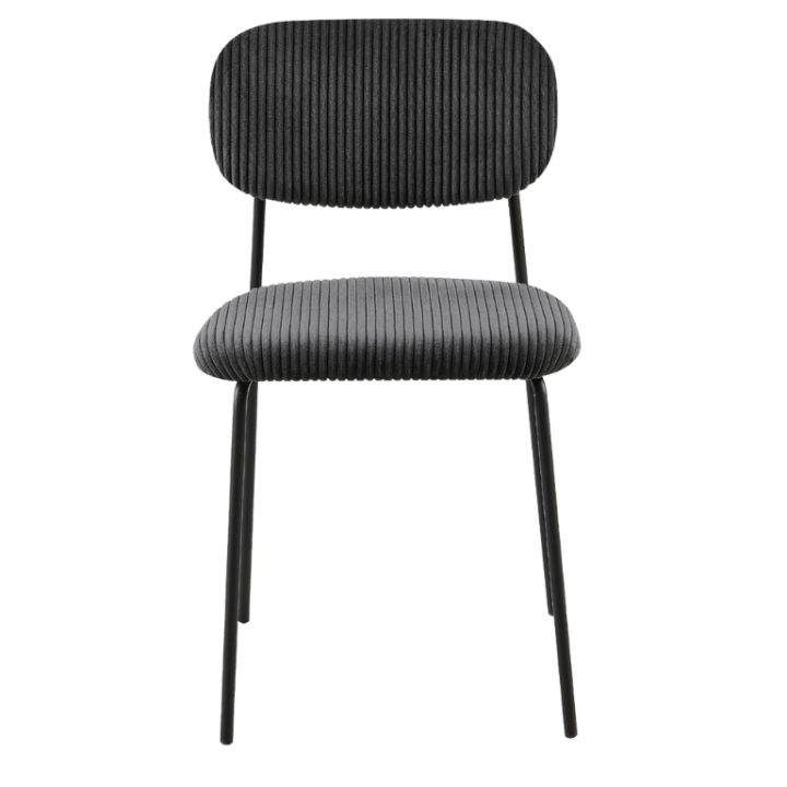 LOLA - Chaise velours cotelé gris
