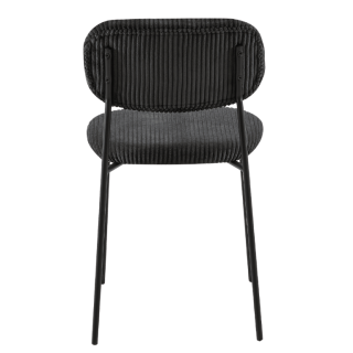 LOLA - Chaise velours cotelé gris