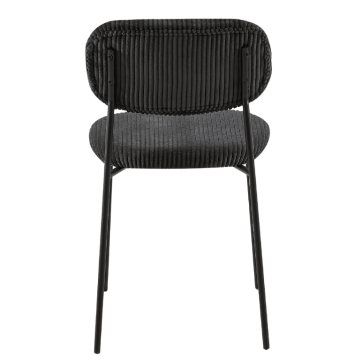 LOLA - Chaise velours cotelé gris