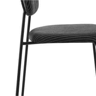 LOLA - Chaise velours cotelé gris