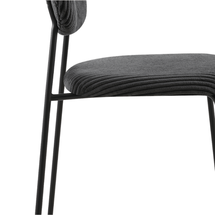 LOLA - Chaise velours cotelé gris
