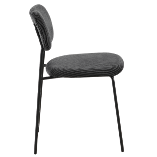 LOLA - Chaise velours cotelé gris