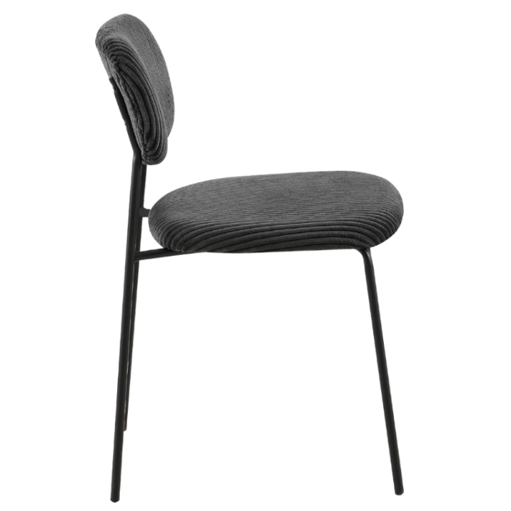 LOLA - Chaise velours cotelé gris