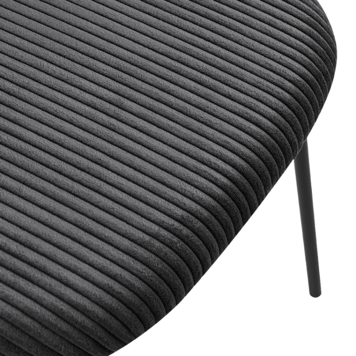 LOLA - Chaise velours cotelé gris
