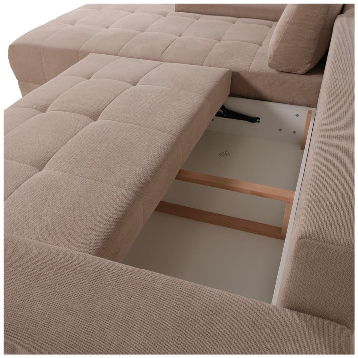 Salon d'angle convertible Adria beige