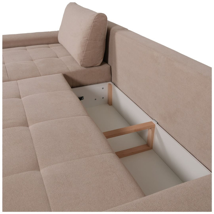 Salon d'angle convertible Adria beige
