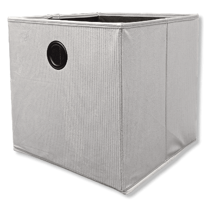 Caisson en tissu gris cotelé 003755