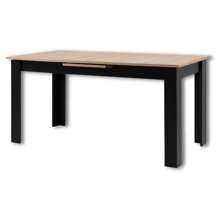 Table extensible 80 B - 003710 - Chêne artisan et noir