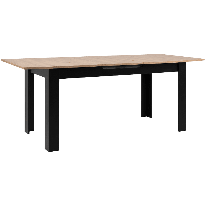 Table extensible 80 B - 003710 - Chêne artisan et noir