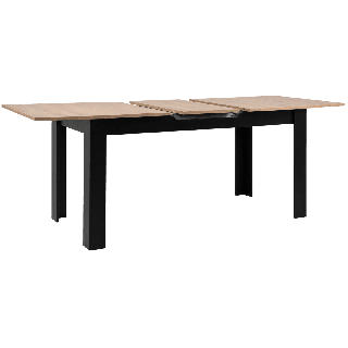Table extensible 80 B - 003710 - Chêne artisan et noir