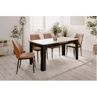 Table extensible 80 B - 003710 - Chêne artisan et noir