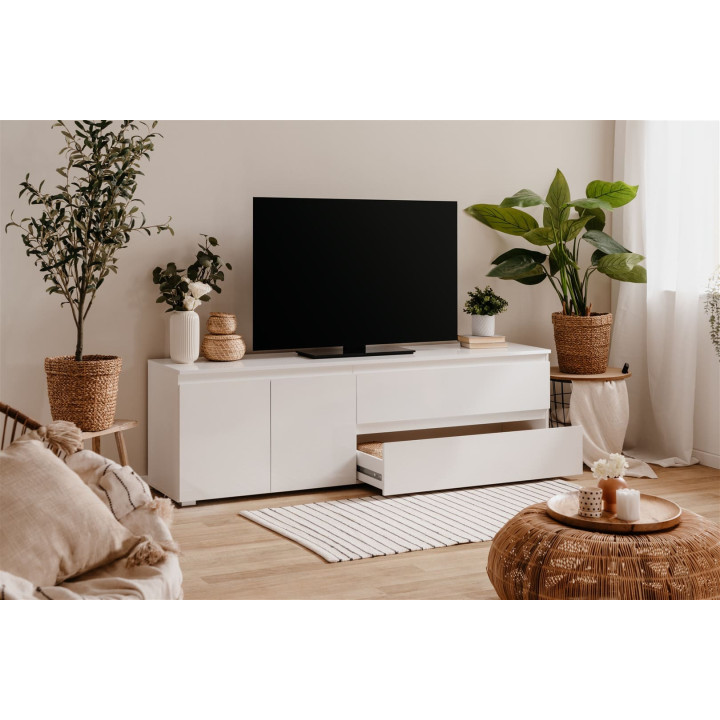 Meuble TV Capetown blanc brillant