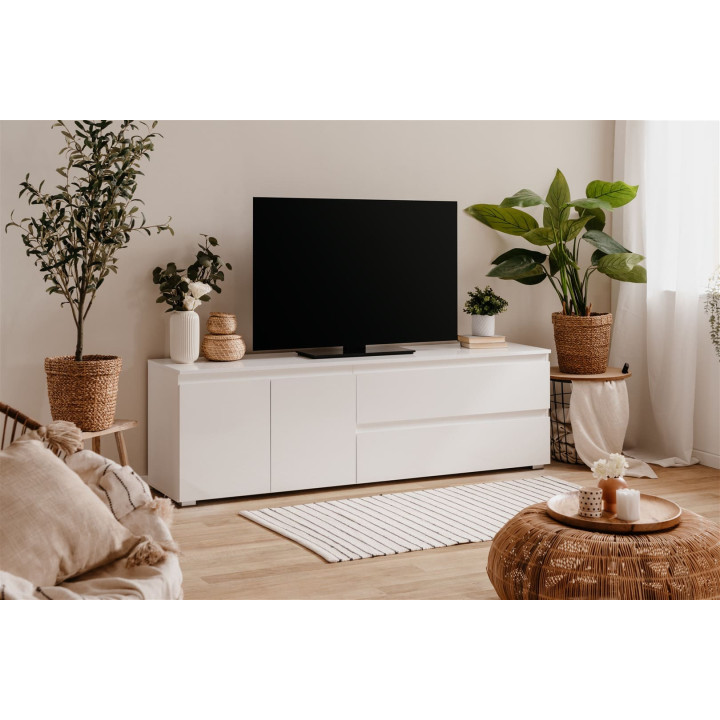 Meuble TV Capetown blanc brillant