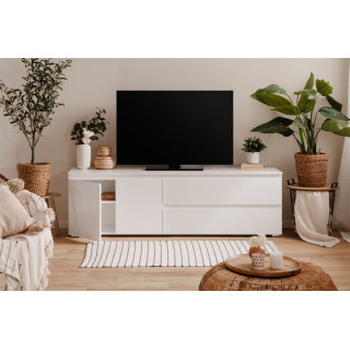 Meuble TV Capetown blanc brillant