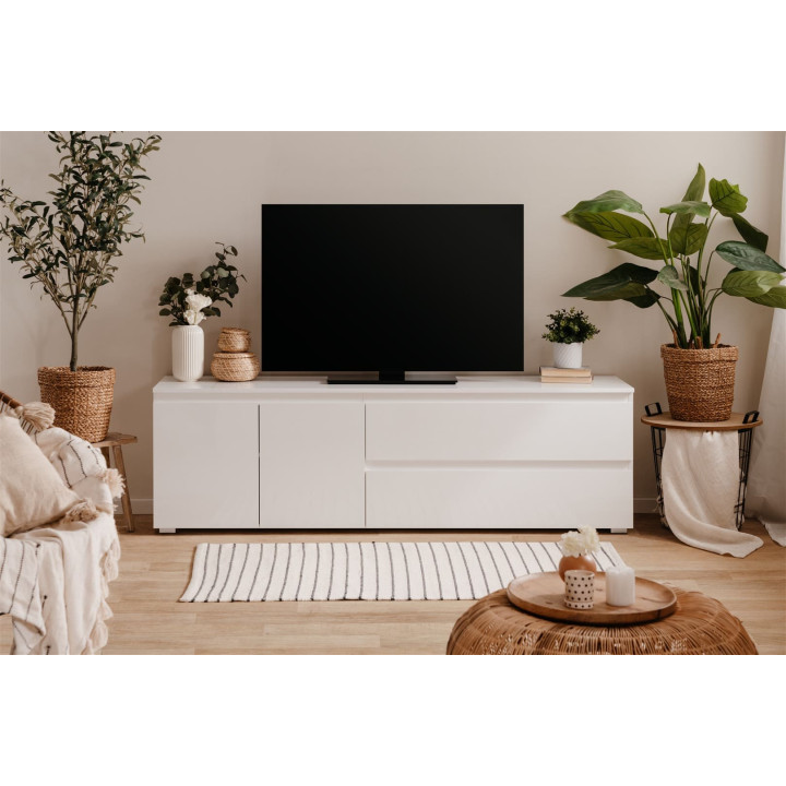 Meuble TV Capetown blanc brillant