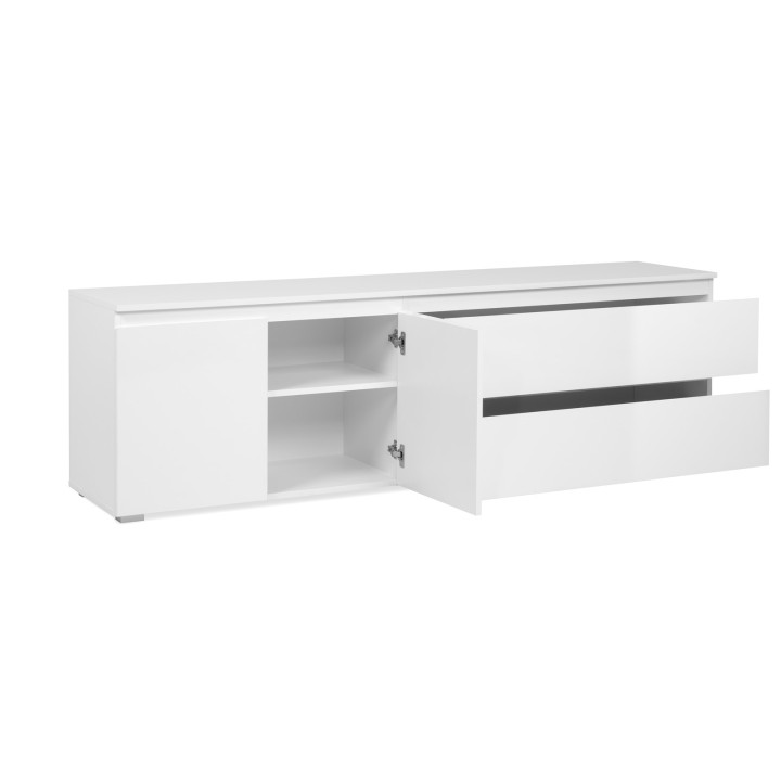 Meuble TV Capetown blanc brillant