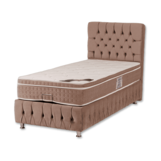 Lit complet Exelans 90 cm - avec coffre Beige