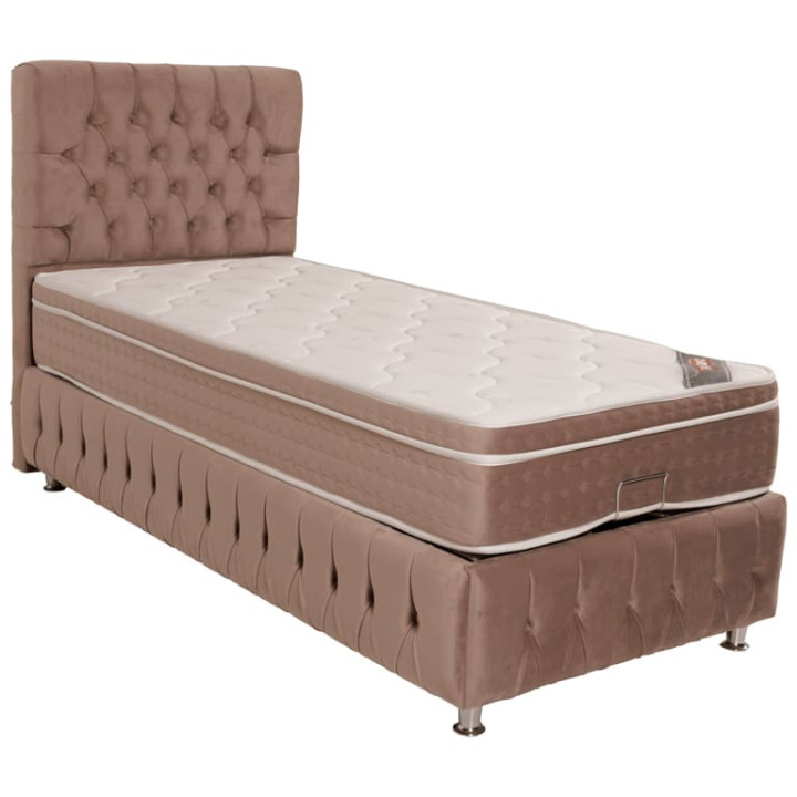 Lit complet Exelans 90 cm - avec coffre Beige
