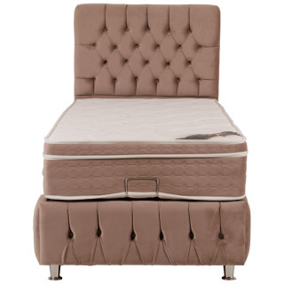 Lit complet Exelans 90 cm - avec coffre Beige