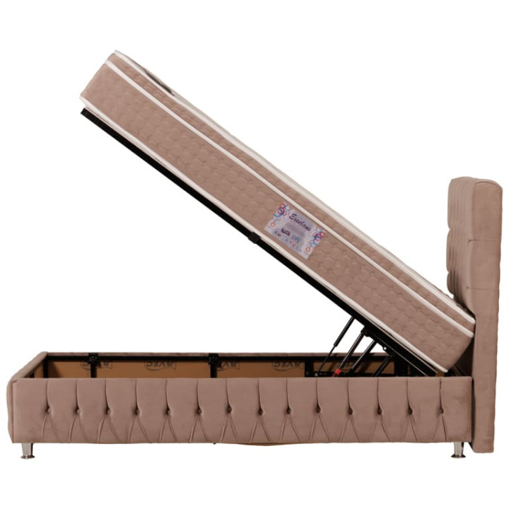 Lit complet Exelans 90 cm - avec coffre Beige