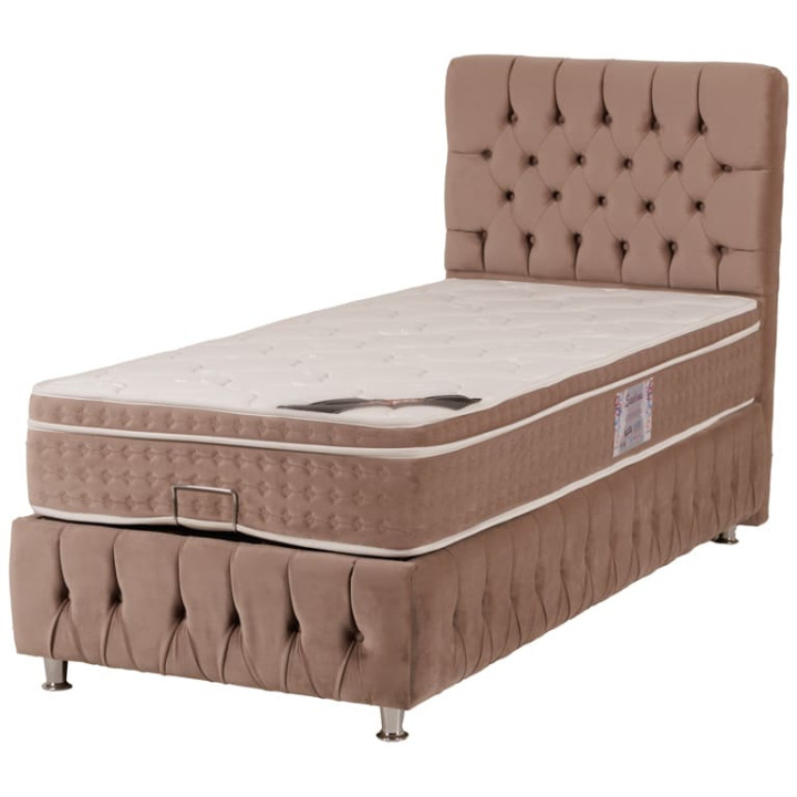 Lit complet Exelans 90 cm - avec coffre Beige