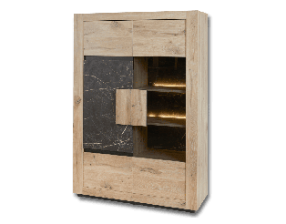 Sacha - argentier 120 cm canyon oak et effet marbre
