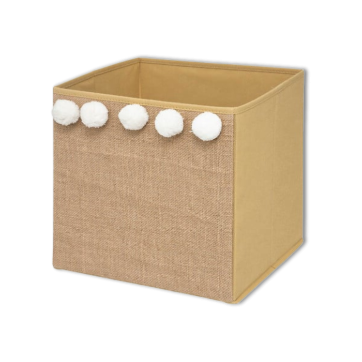 Caisson de rangement 174304 pompon jute